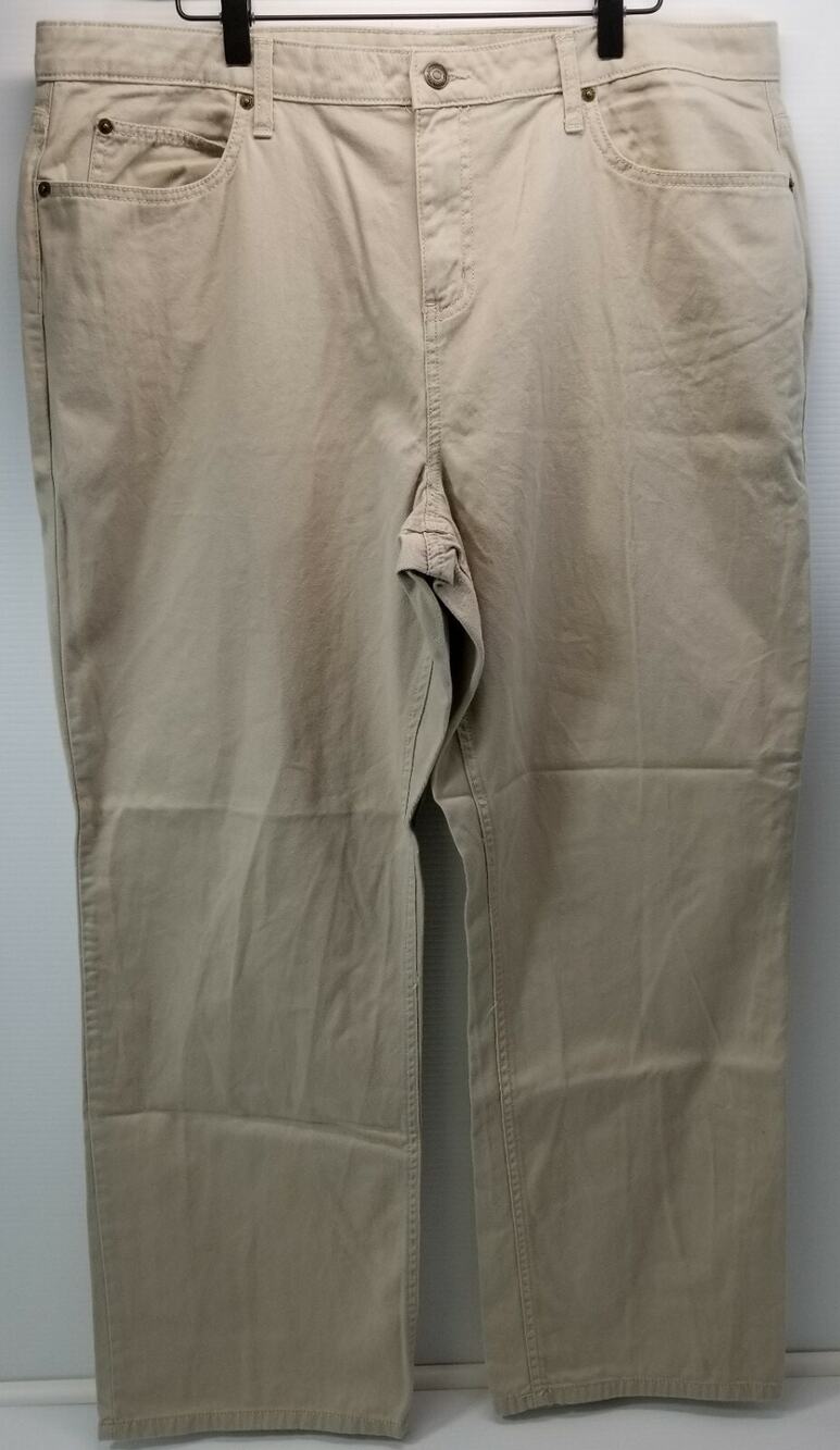 St. John's Bay Women's Relaxed Fit Cotton Khaki Pants 18 Chinos 28" Inseam